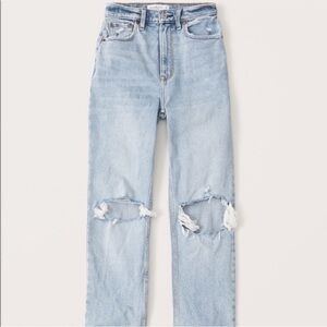 Abercrombie & Fitch 90’s Ultra High Rise Straight Jeans - Light Blue